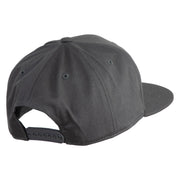Old English Black L Patched 6 Panels Round Bill Cap - Dark Grey OSFM