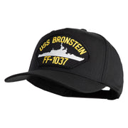 USS Bronstein FF 1037 Patched Solid Cotton Twill 5 Panel Prostyle Snap Cap - Black OSFM