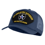 2nd Infantry Division Second to None Patched Solid Cotton Twill Mesh Prostyle Cap - Navy OSFM