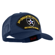 2nd Infantry Division Second to None Patched Solid Cotton Twill Mesh Prostyle Cap - Navy OSFM