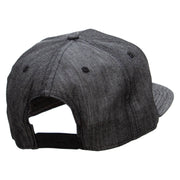 Striped Trout Fish Patched 5 Panel Flat Bill Snapback Cap - Denim-Black OSFM