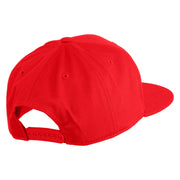 Old English Black L Patched 6 Panels Round Bill Cap - Red OSFM