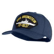 USS Bronstein FF 1037 Patched Solid Cotton Twill 5 Panel Prostyle Snap Cap - Navy OSFM