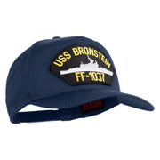 USS Bronstein FF 1037 Patched Solid Cotton Twill 5 Panel Prostyle Snap Cap - Navy OSFM