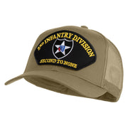 2nd Infantry Division Second to None Patched Solid Cotton Twill Mesh Prostyle Cap - Khaki OSFM
