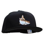 Striped Trout Fish Patched 5 Panel Flat Bill Snapback Cap