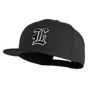 Old English Black L Patched 6 Panels Round Bill Cap - Black OSFM