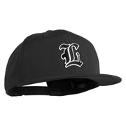 Old English Black L Patched 6 Panels Round Bill Cap - Black OSFM