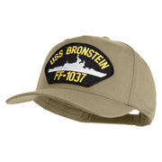 USS Bronstein FF 1037 Patched Solid Cotton Twill 5 Panel Prostyle Snap Cap - Khaki OSFM