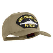 USS Bronstein FF 1037 Patched Solid Cotton Twill 5 Panel Prostyle Snap Cap - Khaki OSFM