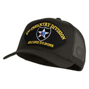 2nd Infantry Division Second to None Patched Solid Cotton Twill Mesh Prostyle Cap - Charcoal OSFM