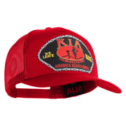 KIA We leave No One Behind America Remembers Patched Solid Cotton Twill 5 panel Mesh Back Cap - Red OSFM