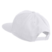 Old English Black L Patched 6 Panels Round Bill Cap - White OSFM