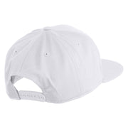 Old English Black L Patched 6 Panels Round Bill Cap - White OSFM