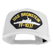 USS Bronstein FF 1037 Patched Solid Cotton Twill 5 Panel Prostyle Snap Cap - White OSFM