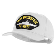 USS Bronstein FF 1037 Patched Solid Cotton Twill 5 Panel Prostyle Snap Cap - White OSFM