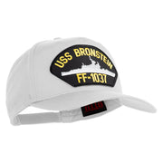 USS Bronstein FF 1037 Patched Solid Cotton Twill 5 Panel Prostyle Snap Cap - White OSFM