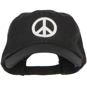 3D Peace Symbol Embroidered Low Profile Cap