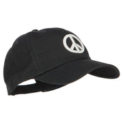 3D Peace Symbol Embroidered Low Profile Cap