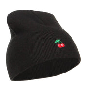 Mini Cherry Embroidered Short Beanie