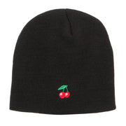 Mini Cherry Embroidered Short Beanie