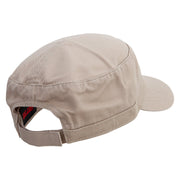 Barber Man Embroidered Garment Washed Adjustable Army Cap - Khaki OSFM