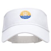 Trident Sunset Embroidered Cotton Twill Sun Visor - White OSFM