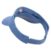 Cute Style Valentines Day with Heart Embroidered Pro Style Cotton Twill Washed Visor - Lt-Blue OSFM