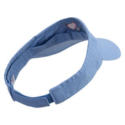 Cute Style Valentines Day with Heart Embroidered Pro Style Cotton Twill Washed Visor - Lt-Blue OSFM