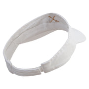 Restaurant Icon Embroidered Pro Style Cotton Twill Washed Visor - White OSFM