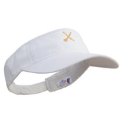 Restaurant Icon Embroidered Pro Style Cotton Twill Washed Visor - White OSFM