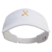 Restaurant Icon Embroidered Pro Style Cotton Twill Washed Visor - White OSFM