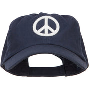 3D Peace Symbol Embroidered Low Profile Cap