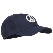 3D Peace Symbol Embroidered Low Profile Cap