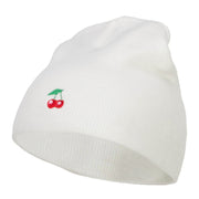 Mini Cherry Embroidered Short Beanie