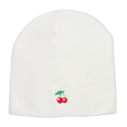 Mini Cherry Embroidered Short Beanie