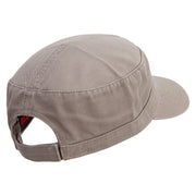 Barber Man Embroidered Garment Washed Adjustable Army Cap - Dk-Khaki OSFM