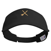 Restaurant Icon Embroidered Pro Style Cotton Twill Washed Visor - Black OSFM