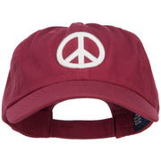 3D Peace Symbol Embroidered Low Profile Cap