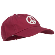 3D Peace Symbol Embroidered Low Profile Cap