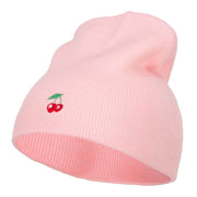 Mini Cherry Embroidered Short Beanie