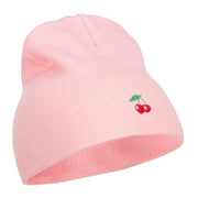 Mini Cherry Embroidered Short Beanie