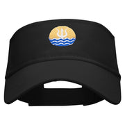 Trident Sunset Embroidered Cotton Twill Sun Visor - Black OSFM