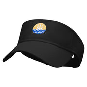 Trident Sunset Embroidered Cotton Twill Sun Visor - Black OSFM