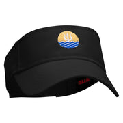 Trident Sunset Embroidered Cotton Twill Sun Visor - Black OSFM