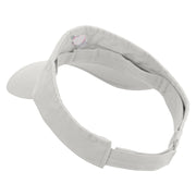 Cute Style Valentines Day with Heart Embroidered Pro Style Cotton Twill Washed Visor - White OSFM