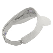 Cute Style Valentines Day with Heart Embroidered Pro Style Cotton Twill Washed Visor - White OSFM