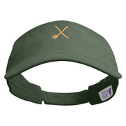 Restaurant Icon Embroidered Pro Style Cotton Twill Washed Visor - Olive OSFM