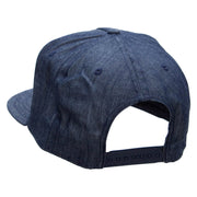 Zebra Pelt Jungle Animal Patched 5 Panel Flat Bill Snapback Cap - Denim-Navy OSFM