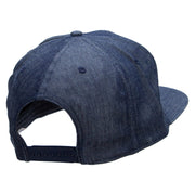 Zebra Pelt Jungle Animal Patched 5 Panel Flat Bill Snapback Cap - Denim-Navy OSFM